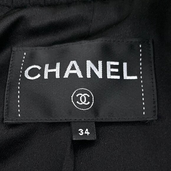 Chanel Black Textured Knit Zip-Up Jacket With Crystal Embellished Pockets - Picture 6 of 8
